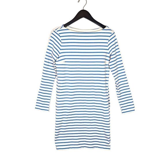 Uniqlo Size Small Soft Cotton Nautical Sailor Striped Boat Neck Sheath Dress - Picture 1 of 5